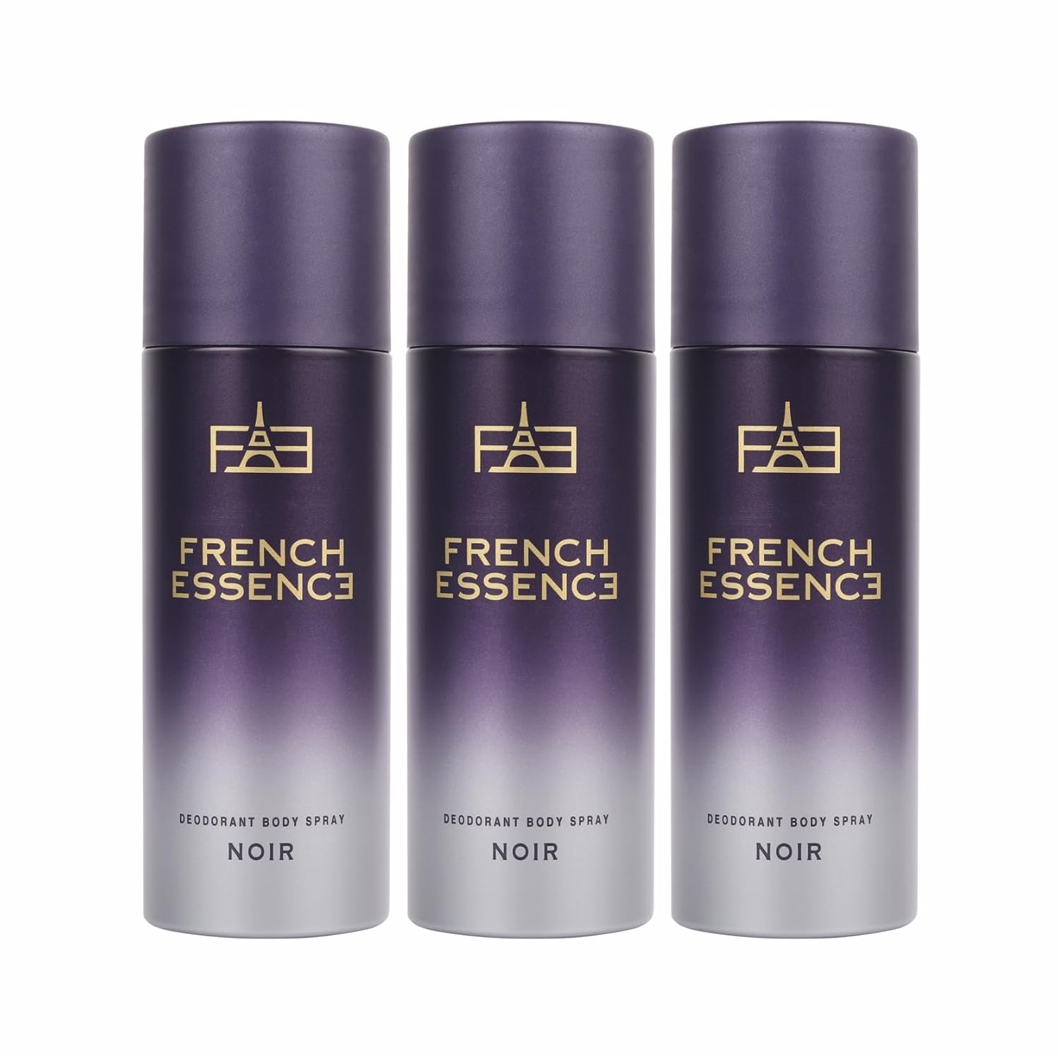 

Дезодорант-спрей для тіла French Essence Noir для чоловіків, Упаковка 3 шт. х 150 мл - 5.07 рідких унцій. Кожен M чистий
