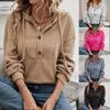 Women's Hoodie, Casual Ribbed Dropped Shoulder Long Sleeve Pullover Tops, European American Style for Crossborder