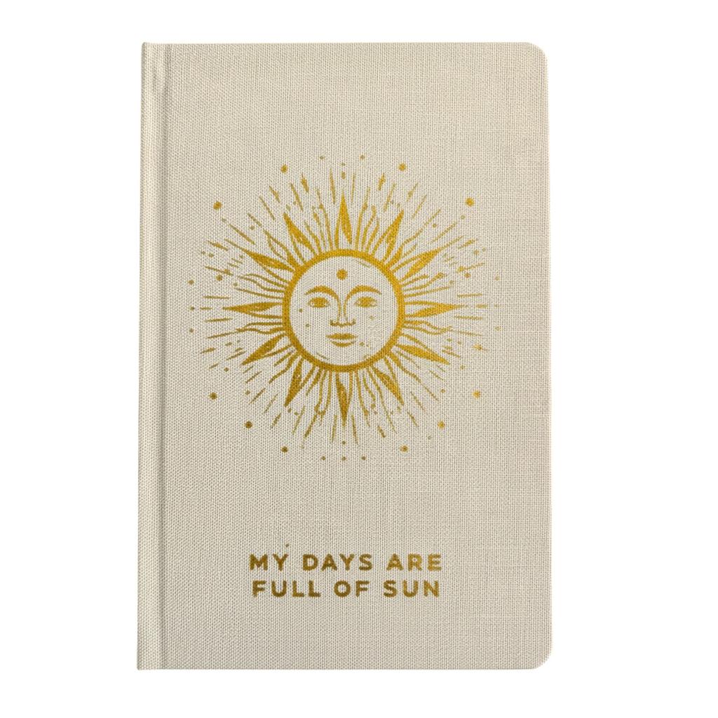 Ivory Gratitude Journal with Gold Lining – 120 Pages – My Days Are Full of Sun