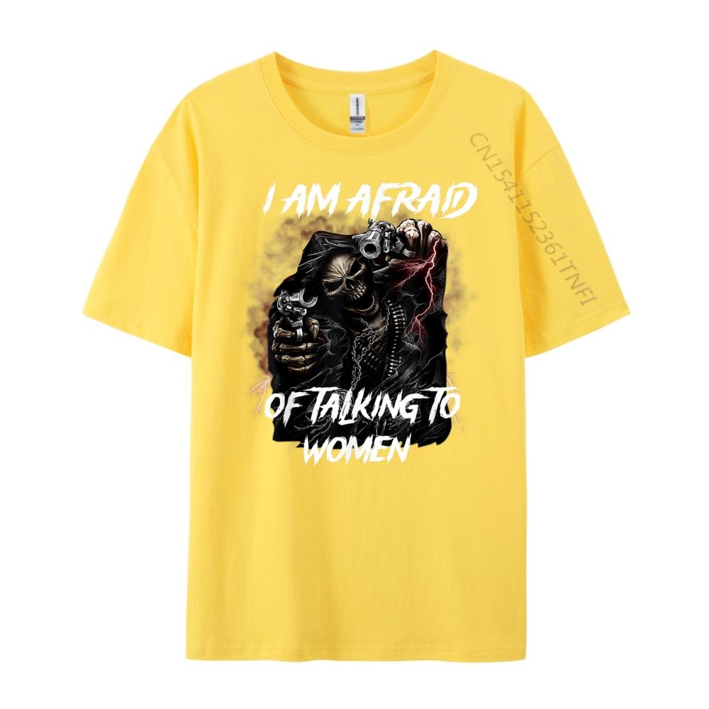 Im Afraid Of Women Shirt Men Skeleton Funny Mens Clothing 2025 Autumn Men Clothes Hip Hop