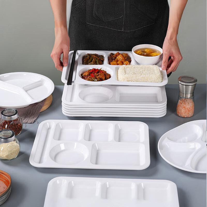 

Pinmoya Deepened 6-Compartment Melamine Square Meal Tray