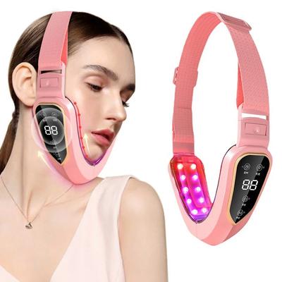 Facial Lifting Device LED Photon Therapy Facial Slimming High Frequency Vibration Massager Facial Heated Double Chin V Face Belt