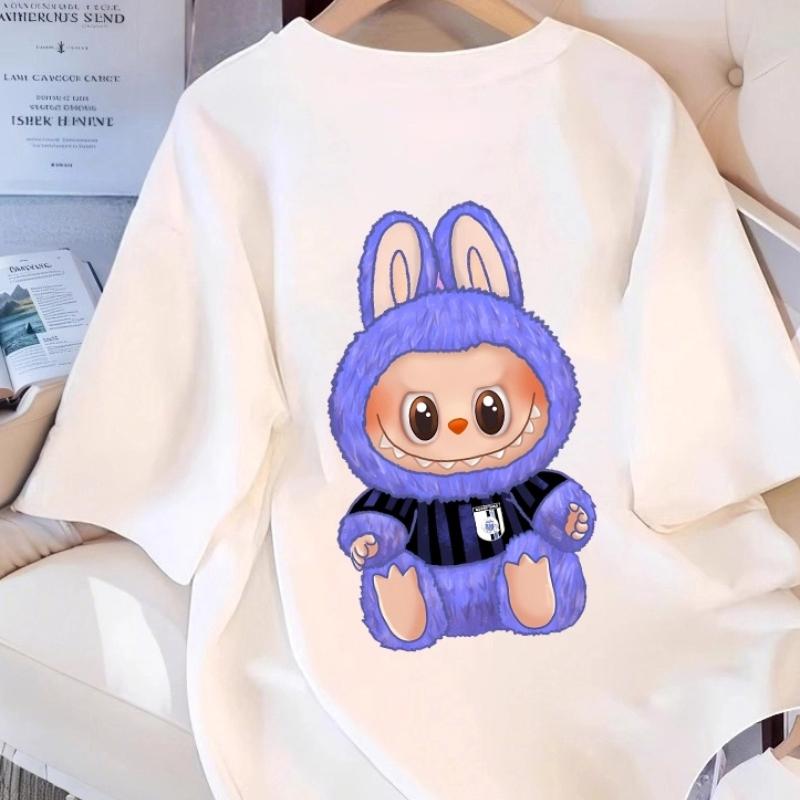 2025 New National Tide Parent-Child Street Cartoon Graffiti Harajuku Style Fashion Sports Versatile Adult T-Shirt