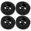 4Pcs Remote Control Metal Wheel Hub Rubber Tires Replacement for MN86 1/12 RC CarBlack