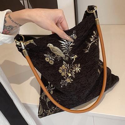 Neue All-Match-Unterarmtasche im chinesischen Stil für Damen, neue literarische Retro-Stofftasche, Umhängetasche, Pendlertasche mit großem Fassungsvermögen