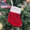Hanging Christmas Tree Ornaments Plush Christmas Decoration Red Sequins Christmas Stocking  Holiday