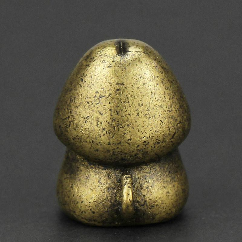 Cute Mini Cartoon Mushroom Head Fun Key Pendant Brass Metal Doll Gifts Copper Crafts