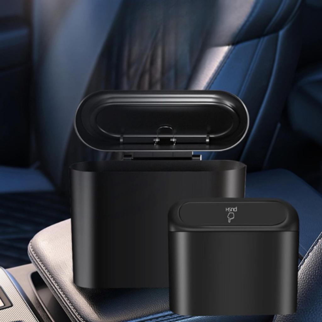 DIZLAS Car Trash Cans of with Slim Car Storage Hook Type (Set 2), Non-Tipping, Lids, Design, Accessories, Pocket,