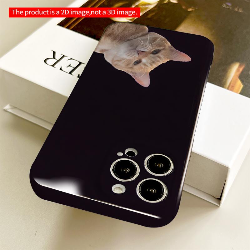 2DFlat Orange Tabby Cat Gazing Up All inclusive film hard iPhone case, compatible with iPhone 18 Pro Max 17 16 15 14 13 12 11
