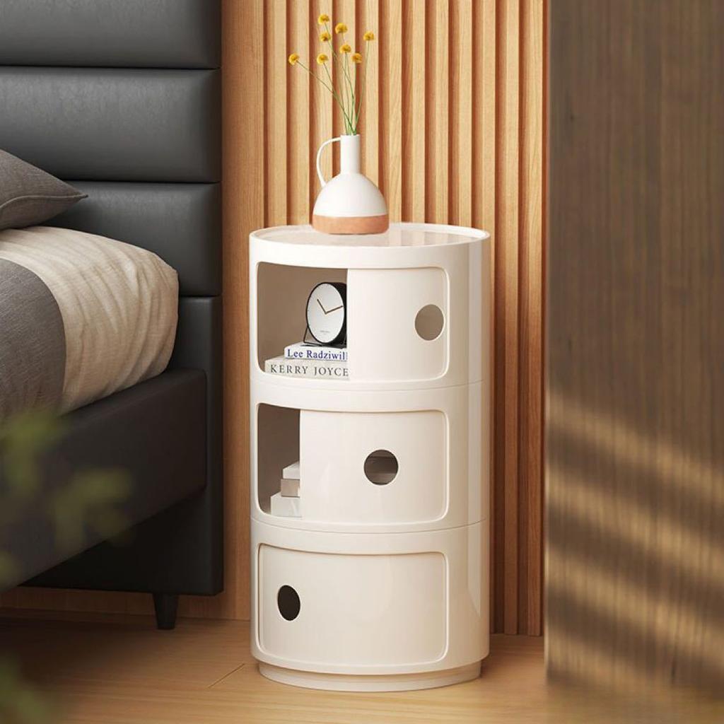 Round bedside table nordic plastic Bedside cabinet for bedroom small side end table nightstand Storage locker
