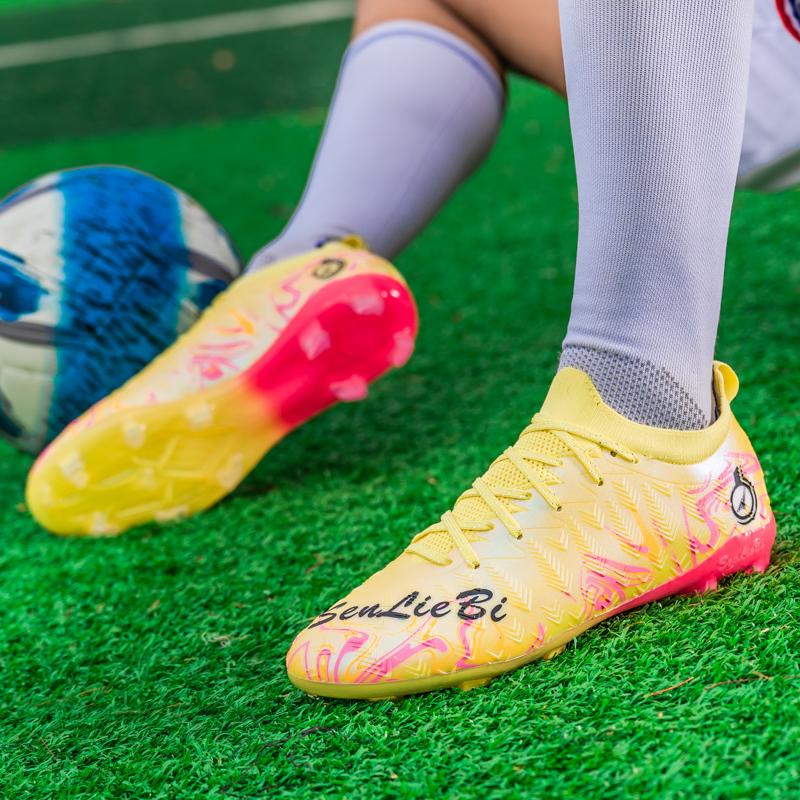 33-46 Men's High Top Elastic Sock Mouth Football Boots Outdoor Long Spikes Sports Football Boots Large Size Youth Sports Kid's Football Boots