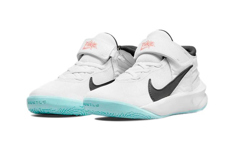 Nike Team Hustle D 10 Flyease Slip Resistant Cushioning Abrasion Resistant Breathable Low Top Basketball Shoes DD7302-102