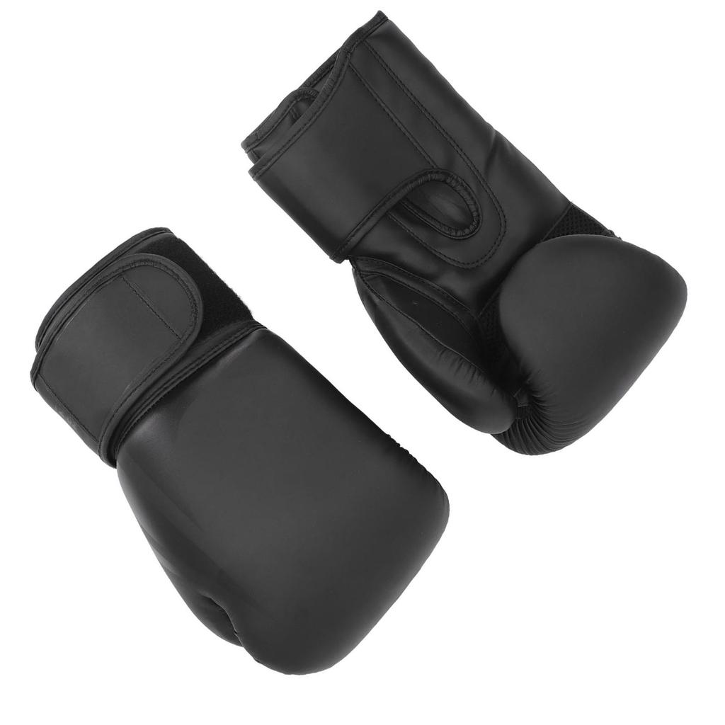 Boxing Gloves Frosted Black 12oz PU Adjustable Breathable Ergonomic Punching Bag Gloves for Training Workout