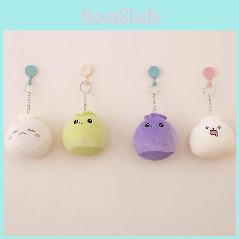 Soft And Cuddly Plush Dumpling Charm Keychain Perfect For Kids Backpack Accessories
