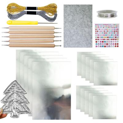Foil Sheet Art Craft Kit Embossing Tools with Aluminum Foil Sheets Wire Rolls Stickers Foil