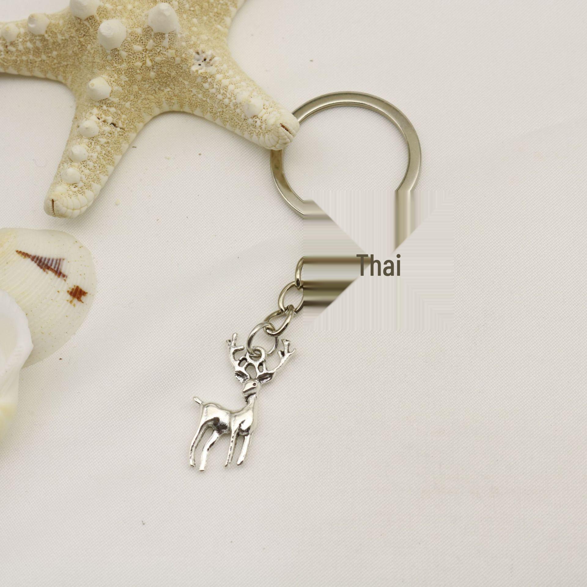Alloy Snowflake Deer Pendant Keychain - Christmas Gift & Mobile Bag Accessory