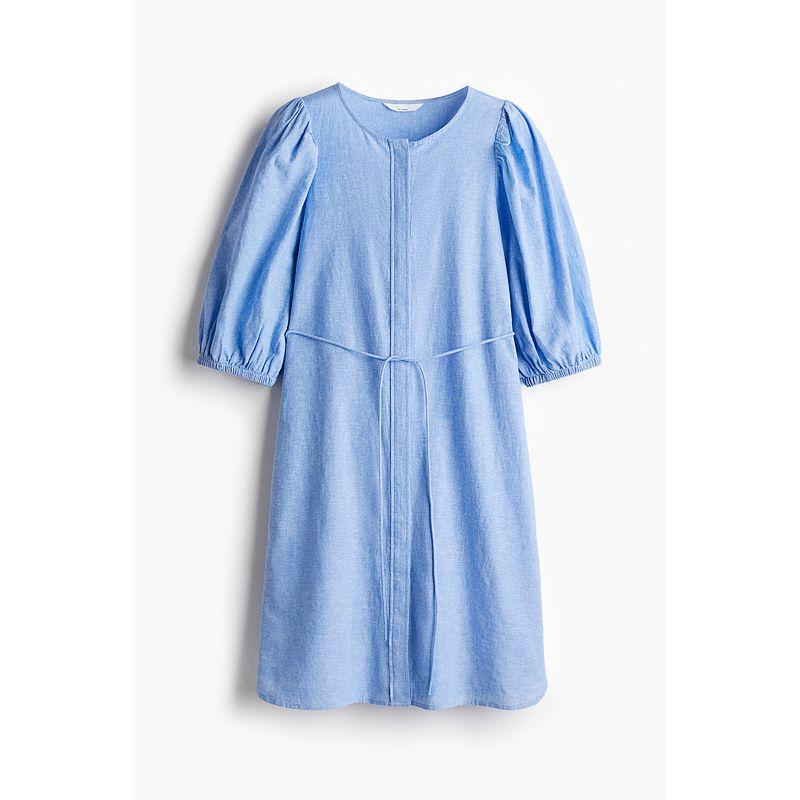 

HM Women s clothing dress 2025 Summer New Linen Blend Dress 1294771