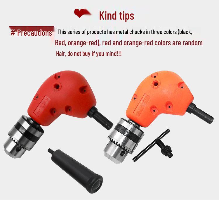 Right Angle Electric Drill Extension with Three-Jaw Chuck