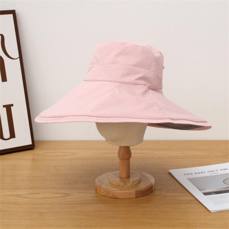 Large brim sun hat for women, uv protection, face covering, sun hat, foldable double-sided fisherman hat, sun hat