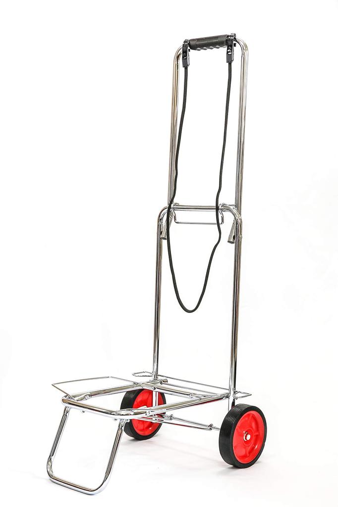 Steel Carry Cart XL Folding Compact Outdoor with Rubber Band Load Capacity 30kg Trolley Shopping Cart Hand Carry Carry Cart GE-517