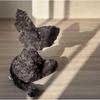 Cute Black Cat Plush Toy Throw Pillow Khaki Curly KUKI Black Cat Long Hair Doll Stuffed Animals Festive Gifts for Kids Birthday
