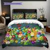 Dinosaur Vs Zombies Epic Clash Three-piece Set (1 * Duvet Cover + 2 * Pillowcase, Without Core) 2D Flat Christmas Birthday Gift