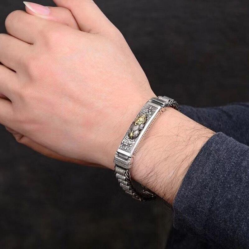 New Product Lucky Jinbao Passepartout Bracelet Silver Men's Transfer Beads Ins Personality Trend