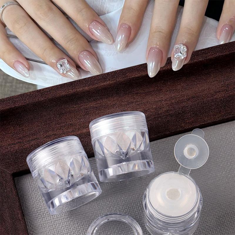 0.5G Crystal Plating Nail Powder Clear Ultra Bright Electroplating Effect Yellow Pink Rubbing On Powder Moonlight Metallic