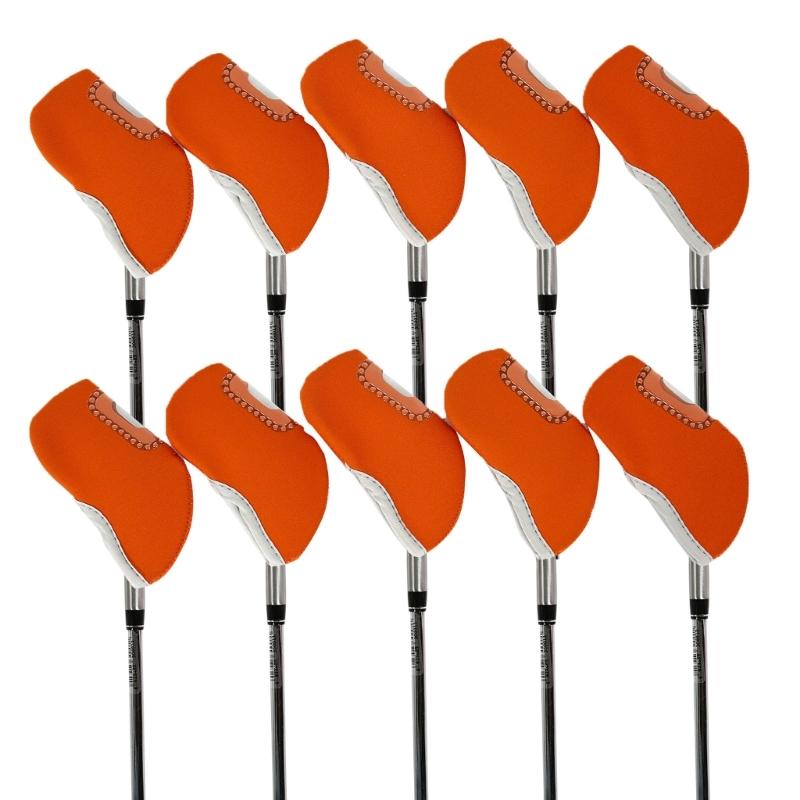 10Pcs Neoprene Golf Iron Head Covers Golf Wedge Covers Iron Putter Headcovers