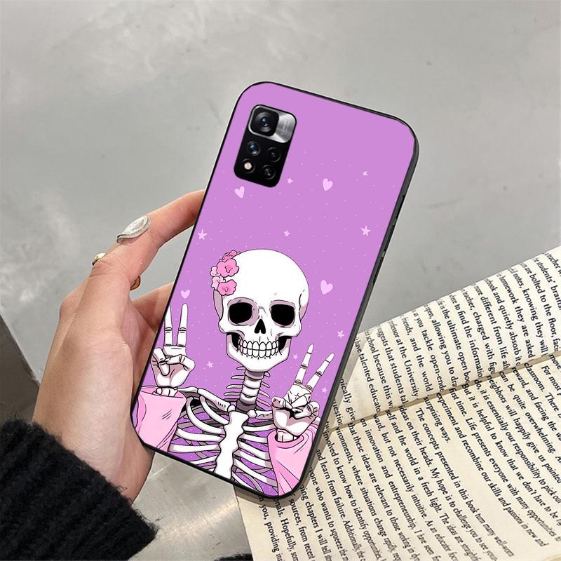 

Phone Case For Xiaomi Redmi note 14 Pro 14 13 12 11 10 Pro 14S 12S 11S Redmi 14C 13C 10 Skeleton Art Redmi 10