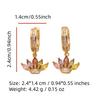 1 Pair Exquisite Colorful Geometric Leaves Zirconia Dangle Earrings for Women Golden Earring Jewelry Wedding Party Accessories