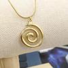 Swirl Pendant Necklace Round Circle Clavicle Chain Accessory Adjustable Length Choker Unique Jewelry for Women Girls