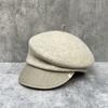 Autumn Retro Patchwork Along Slant Top Wool Equestrian Hat Women's Versatile Face Small Beret Fashion Newsboy Hat