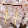 Teamer Enamel Ballerina Pendant Stainless Steel Dangle Earrings For Women Daily Fashion Wedding Romantic Jewelry Gift 2026 New