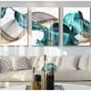 New Chinese Modern Simple Blue Ribbon Triple Decorative Painting Living Room Bedroom Background Wall Frameless Mural Porch Painting