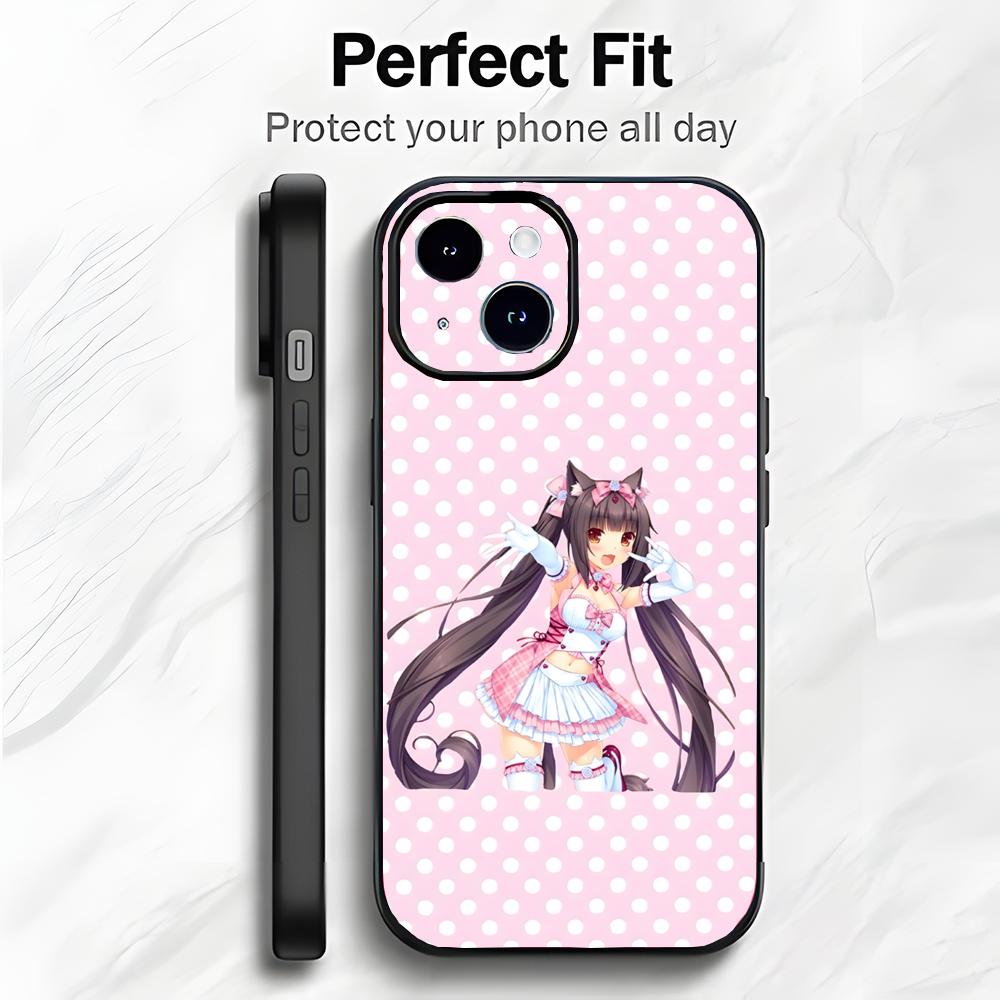 Custodia per Telefono Kawaii Giapponese Anime N-Nekopara Custodia per Telefono Confezione Morbida Leggera Per iPhone17 16 15 14 13ProMax