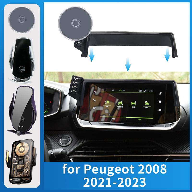 for Peugeot 2008 - (7in)Car Phone Holder Screen Fixed Navigation Bracket Base Wireless Charging
