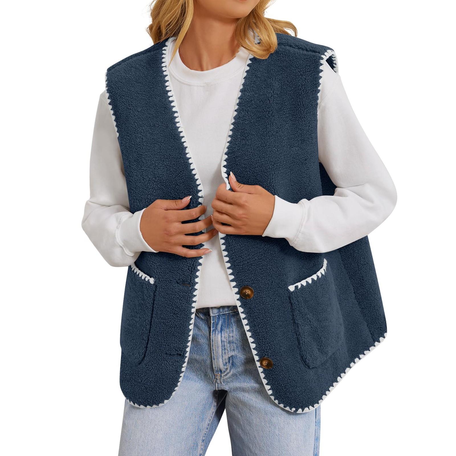 

Женская флисовая жилетка без рукавов, цветная куртка с застежкой на пуговицы, верхняя одежда с XS зелёный