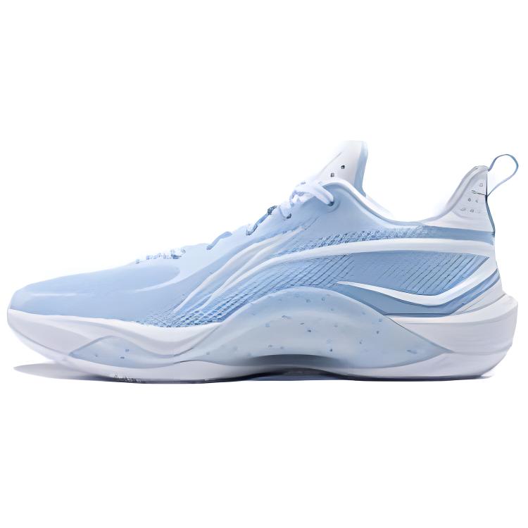 New LiNing Shining Anti Slip Wear Resistant Low Top Basketball Shoes Men's White Blue ABPU001-3