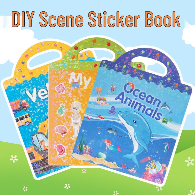 Kindergarten Educational Scene Stickers: DIY Focus Training Quiet Book