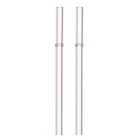 2Pcs Glass Straws Set Reusable Heat-Resistant Drinking Straws Eco-Friendly Alternative to Plastic Straws for Hot Cold Drinks