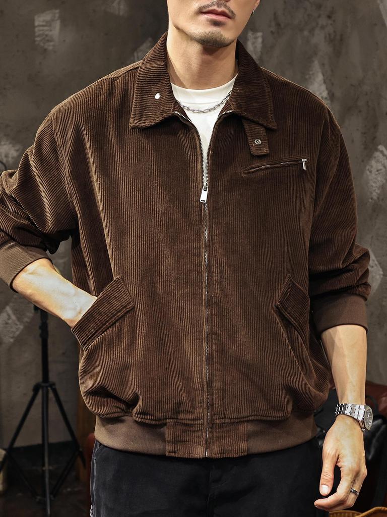 Herren Cord Harrington Jacke mit Kragen - Herbst/Winter 2025 Neuankunft