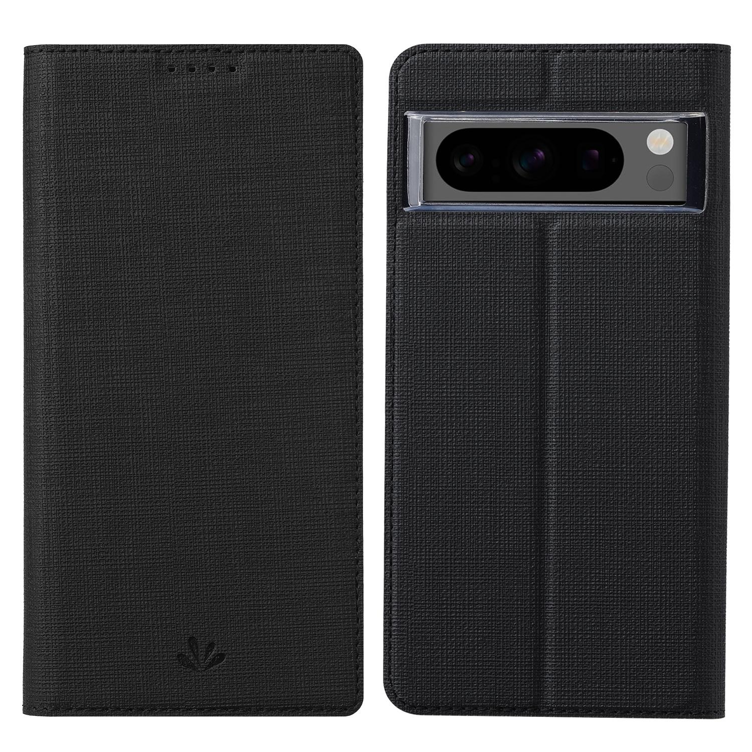 

VILI DMX Series For Google Pixel 8 Pro Case Card Holder Leather Phone Stand Cover Black