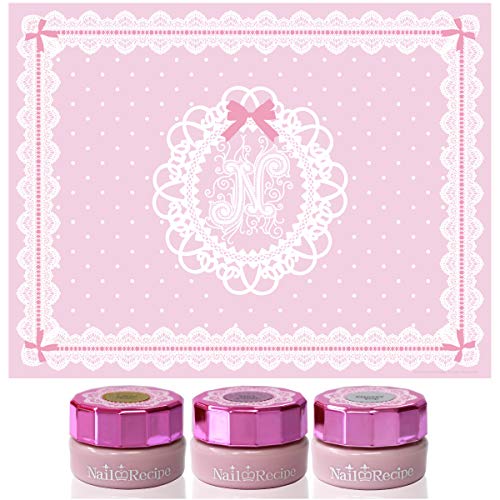 

NailRecipe Silicone Mat, Desktop Size 35x45cm, Nail Mat, Desk Mat, Two-Color Print, For Crafts, Resin, and Nails, Surface Coated (Half/Pink)