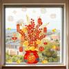 Money Tree Bag Window Cling Removable Waterproof 2026 New Year Static Glass Sticker Home Office Room Spring Festival Decoration Decal
