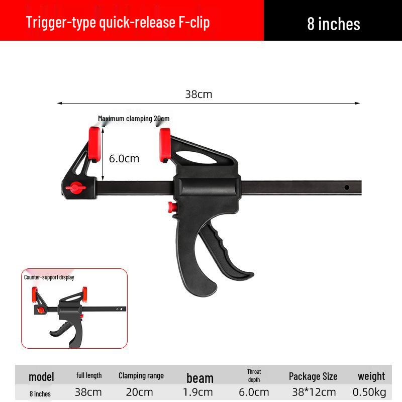 Heavy-Duty Right Angle Woodworking F-Clamp Tool Set