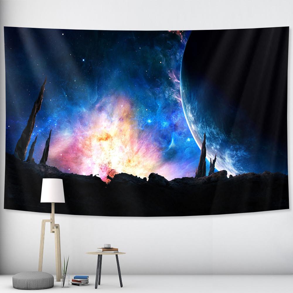 Mysterious Milky Way Starry Sky Wall Hanging Psychedelic Scene Hippie Bohemian Decoration Tapestry Yoga Mat Mattress Home Decor