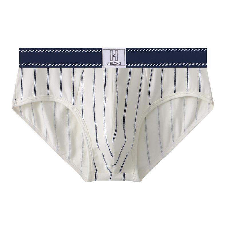 

Мужское нижнее белье полосатое хлопковое средней посадки мужское большое мужское дышащее трусы-треугольники XL бежевый