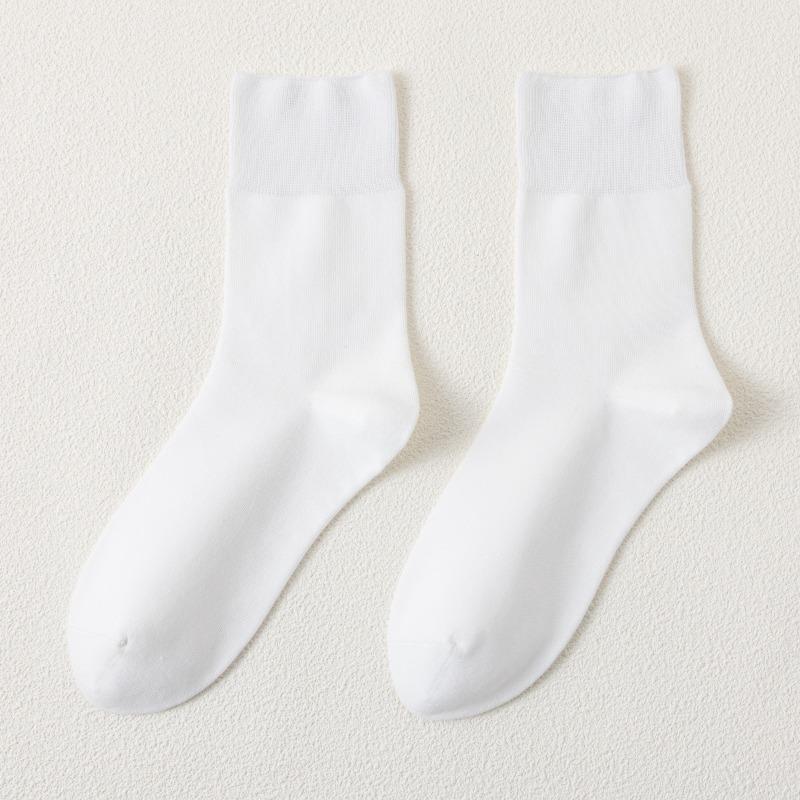 Female Spring and Summer Thin Cotton Pure Color Deodorizing Sweat Absorption Anti Pilling All Go Boneless Tube Socks