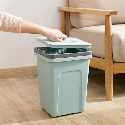 Thickened Large Plastic Trash Can - Square with Lid, Waterproof for Living Room, Bathroom & Kitchen Mx9171737